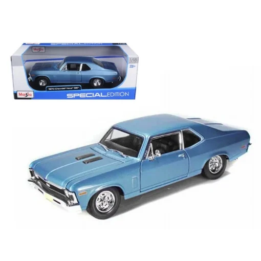 ماکت ماشین فلزی Maisto مدل 1970 Chevrolet Nova SS Coupe Blue 1/18